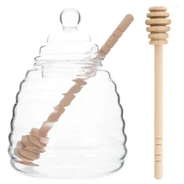 Dinnerware Sets Honey Storage Holder The Pot Glass Jar Transparent High Borosilicate Empty Bottles