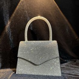 New minimalist rhinestone dress, dinner bag, banquet bar socialite diagonal cross handbag, women's bag