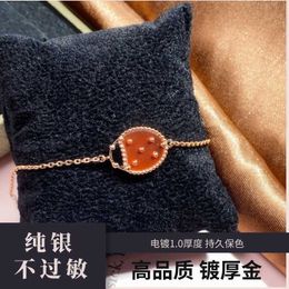 Master designed exquisite Vaned Jewellery bracelet High Quality Ladybug Bracelet Womens Red Rose Gold Pure Silver with Original logo