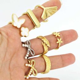 High standard Van rings gift first choice new gold butterfly ring trendy design for women have Original logo