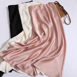 Skirts Satin Skirt Women's Elegant Soft Summer 2024 Mid-length A-line Shiny Silk