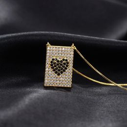 Multicolor Cubic Zirconia Pendant Necklace Love Heart Geometric Rectangle Necklaces For Women Fashion Party Jewelry accessories 324A