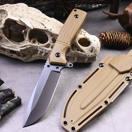 New A2579 Survival Straight Knife D2 Titanium Coating Drop Point Blade Full Tang FRN Handle Outdoor Fixed Blade Tactical Knives with Kydex