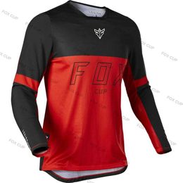 Men's T-shirts Mens Downhill Jerseys Fox Cup Mountain Bike Mtb Shirts Offroad Dh Motorcycle Jersey Motocross Sportwear Clothing 0nyb