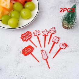 Forks 2PCS Mini Fruit Fork Set Kid Cute Bento Box Decor Dessert Cartoon Toothpick Cake Party Supply Random