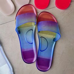 Slippers Factory Transparent Sandals Womens Jelly Shoes Summer Candy-color Outside Beach Casual Slides Flat Woman