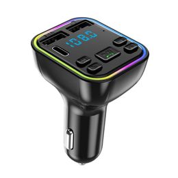 Car Charger FM Transmitter BT 5.0 PD Type-C Dual USB Car MP3 Player Handsfree Chargers 3.1A Fast Charging Car Accessories