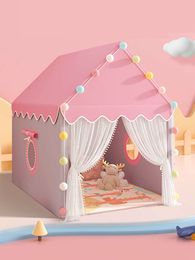 1.3M Big Size Tent Indoor Girl Pink Castle Super Large Room Crawling Toy House Princess Fantasy Bed Game Kids Baby Gift