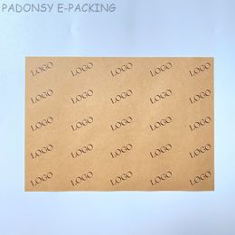 100pcs Kraft Paper Custom LOGO Brown Paper Custom Soap Packaging Cosmetics Wrapping Paper for Business Brand Name with Logo