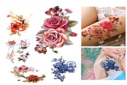 Flower Bird Decal Fake Women Men DIY Henna Body Art Tattoo Design Butterfly Tree Branch Vivid Temporary Tattoo Sticker3331457