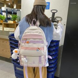 Backpack Korean Fashion Girls Cute Schoolbag Female Contrast Colour Travel Rucksack Trend School Bags For Teenager Girl Book Bag