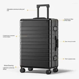 Suitcases Large Capacity Metal Suitcase Fall Resistant Wear High Appearance Level Business Travel TSA Code Lock Cardan Wheel Box