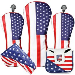 USA Golf Head Covers for Driver Fairway Woods - Premium Leather Headcovers Designed to Fit All Woods and Drivers 240523