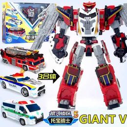 Transformation toys Robots 3 in 1 Tobot Galaxy Detectives 5 GIANT V Transform Combined Robot JUSTICES GOLDEN V Action Figure Vehicle Model Deformation Toys Y240523