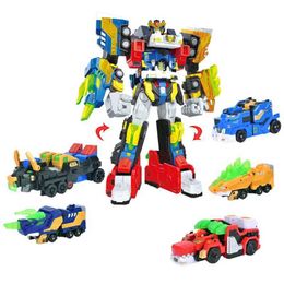 Transformation toys Robots 5 IN 1/3 IN 1 Mini Force V Rangers Transforming Robot to Car Toys Action Figures Mini Force X Transformation Dinosaur Robot Toy Y240523