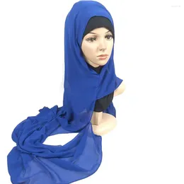 Ethnic Clothing Soild Color Head Wraps Turban Hat Full Cover Hooded Scarf Chiffon Muslim Turbante Islamic Women's Hijabs