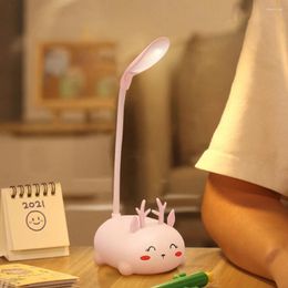 Table Lamps Cartoon Deer Shape LED Desk Lamp USB Rechargeable Children Eye Protection Animal Night Home Bedroom Decor