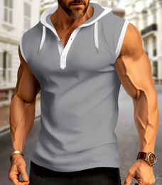 Summer Fashion Sleeveless Oversized Fashion Casual Cotton Fitted Top Tshirts Clothing Basic Casual T-Shirt Man Brown t shirt Cotton Plaid TShirt for Men High Quality