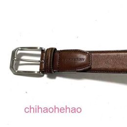 Designer Bbaboy belt fashion buckle genuine leather belt - Dark Brown Silver Leather Hardware Belt RTWHS35
