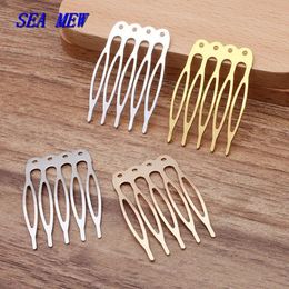 100 PCS 4016mm Metal Iron Hair Combs Blank Base 5 Teeth Comb Wedding Accessories For Jewellery Making 240516