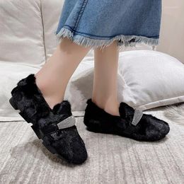 Casual Shoes 2024 Girls Soft Bottom Comfortable Light Colour Fashion Fur Flat 5225