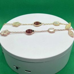Designer bracelet Van fashion luxury Jewellery for lovers High Gold Seven Star Ladybug Five Flower Bracelet Womens 18K Natural with Original logo