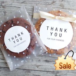 Party Decoration 100Pcs Transparent Diy Cellophane Polka Dot Candy Cookie Gift Bag With Self Adhesive For Wedding Birthday Christmas Dhuy2