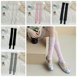 Women Socks Thick Simple Long Knee High Ballet Style Vertical Stripes JK Stockings Stepping On Feet Sun Protection Stacking