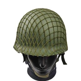 Tactical Helmets Double-Layer Riot World War II steel helmet US Military Original Tactical Mesh Cover Fans CS Field Equipment Film Head Uepx
