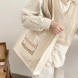 Evening Bags Women Canvas Shoulder Bag Beloved Embroidery Daily Shopping Students Books Thick Cotton Cloth Handbags Tote For Girls
