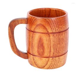 Mugs 400Ml Classic Style Natural Wood Cup Wooden Beer Drinking For Party Novelty Gifts Eco-Friendly