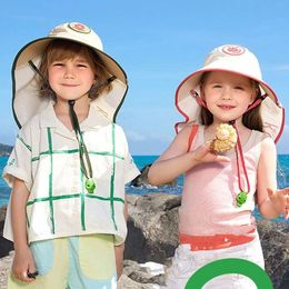 1PC Children's Summer UV Protection Sun Cap Beach Large Brim Casual Sun-Shade Fisherman Hat