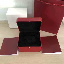 Various watches Box Collector Luxury Quality High End Wooden For Brochure Card Tag File Bag Men Watch Red Boxes Gift 2777