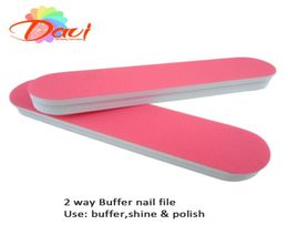 120pcslot pink mini nail buffer file double size buff and polish for nature nails4675373