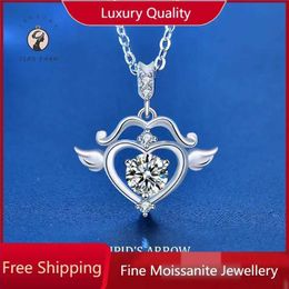 Pendant Necklaces Jiashan Mosang Diamond Cupid Arrow Necklace Womens 925 Sterling Silver Necklace Personalised Creative Jewellery S2452206