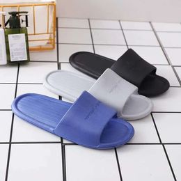 Summer Beach Non-slip Slippers Women/men Bathroom Shoes Unisex Fashion Flat Flip-flop El Slides Big Size Sandals 77b