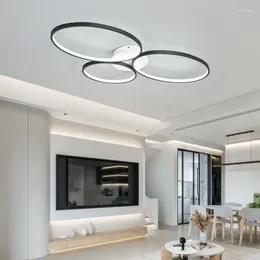 Ceiling Lights Simple Round LED Linear Lamps Nordic Minimalist Study Living Room Decor Modern Creative Ring Chandeliers