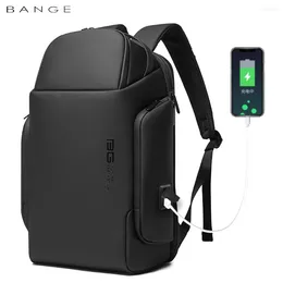 Backpack 2024BANGE Shell Design Anti-thief TSA Lock Men Waterproof 15.6 Inch Laptop Bag Man Travel With USB Charging