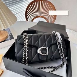 High Quality Designer Crossbody Bag Tabby Real Leather Baguette Shoulder Bags Womens Card Holder Diamond Grid Borsa Quilted Luxury Chain Handbag Samll 590