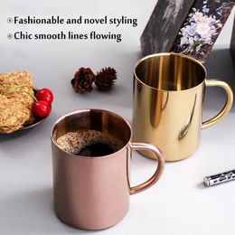 Cups Saucers 400ml Stainless Steel Mug Portable Double Wall Coffee Milk Tea With Handle Outdoor Travel Camping Tumbler Jug