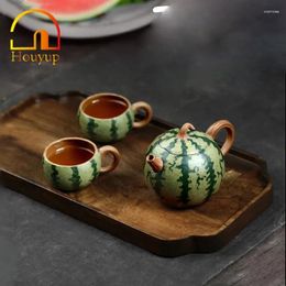 Teaware Sets HOUYUP Yixing Zisha Teapot Watermelon Pot Set And Cup Combination One Two Cups Ore Pure Handmade Home Tea