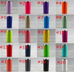 Stainless Steel Tumbler 20oz Double Wall Vacuum Skinny Tumbler with Powder Coat Paint Finish Insulated Water Bottles whole3929341