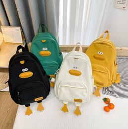 New Cartoon Duck Backpack Designer Cute Travel Bag Female College Student Versatile Korean Edition Girls' School Bag