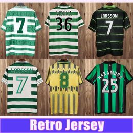 1982 2002 LAMBERT RETRO Mens Soccer Jerseys LARSSON VIDUKA MORAVCIK MJALLBY BLINKER BRATTBAKK Home Away Short Sleeve Football Shirts 666