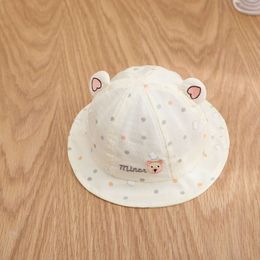 Cute Bear Girl Sun Dot Print Newborn Baby Bucket Hat Summer Casual Infant Toddler Panama Fisherman Cap