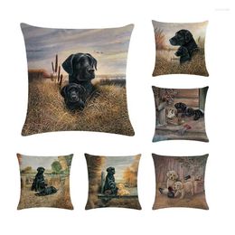 Pillow Black Labrador Retriever Cover Lab Dog Throw Case Puppy Baby Gifts Decor Animal Car Seat Sham Two Sides ZY245