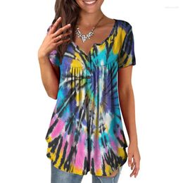 Women's T Shirts Youth Elegant Short Sleeve T-shirt Fashion V-neck Tunic Top 2024 Autumn Casual Loose Y2k Tops Blusas Para Mujer