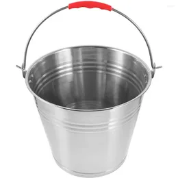 Mugs Portable Toilet Horse Bucket Farm 30x26.5cm Feed Feeder Silver Stainless Steel Water Container