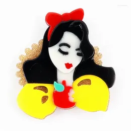 Brooches Cute Wear Bowknot Princess Acrylic For Women 2024 Resin Cartoon Apple Girl Figure Badges Brooch Pin Jewelry Accessories
