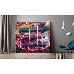 Paintings Abstract Street Art Middle Finger Canvas Painting Vintage Iti Posters And Print Wall Picture For Living Room Home Drop Deliv Dh6K4